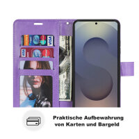 Handy Tasche für Samsung Galaxy S25 Ultra Hülle Handyhülle Klapphülle Wallet Case in Lila