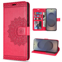 Handy Tasche für Samsung Galaxy S25 Ultra Hülle Handyhülle Klapphülle Wallet Case in Rot
