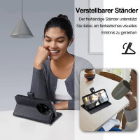 Handykette für Xiaomi 15 Ultra Hülle mit Band Handyhülle Kartenfächer PU Leder Umhängetasche in Schwarz