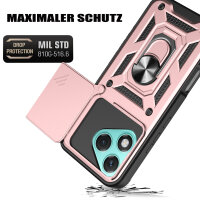 Outdoor Panzer Hülle für Honor 400 Lite Handyhülle mit Slide Kameraschutz Ringhalter in Rosegold