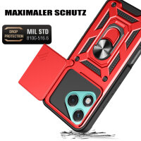 Outdoor Panzer Hülle für Honor 400 Lite Handyhülle mit Slide Kameraschutz Ringhalter in Rot