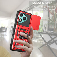 Outdoor Panzer Hülle für Honor 400 Lite Handyhülle mit Slide Kameraschutz Ringhalter in Rot