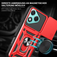 Outdoor Panzer Hülle für Honor 400 Lite Handyhülle mit Slide Kameraschutz Ringhalter in Rot