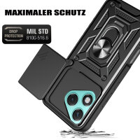 Outdoor Panzer Hülle für Honor 400 Lite Handyhülle mit Slide Kameraschutz Ringhalter in Schwarz