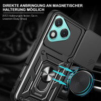 Outdoor Panzer Hülle für Honor 400 Lite Handyhülle mit Slide Kameraschutz Ringhalter in Schwarz