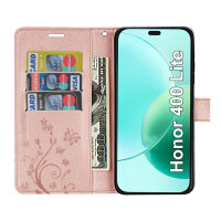 Hülle für Honor 400 Lite Handy Tasche Handyhülle Flip Cover Wallet Case Klapphülle in Rosegold