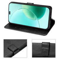 Hülle für Honor 400 Lite Handy Tasche Handyhülle Flip Cover Wallet Case Klapphülle in Schwarz