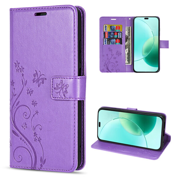 Hülle für Honor 400 Lite Handy Tasche Handyhülle Flip Cover Wallet Case Klapphülle in Lila