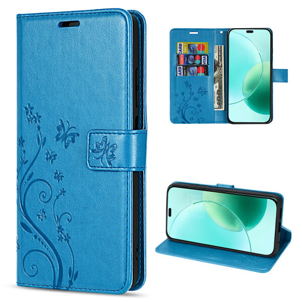 Hülle für Honor 400 Lite Handy Tasche Handyhülle Flip Cover Wallet Case Klapphülle in Blau