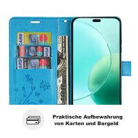 Hülle für Honor 400 Lite Handy Tasche Handyhülle Flip Cover Wallet Case Klapphülle in Blau