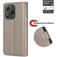 Hülle für Honor 400 Lite Handy Tasche Handyhülle Flip Cover Wallet Case Klapphülle in Grau