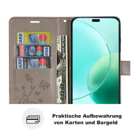 Hülle für Honor 400 Lite Handy Tasche Handyhülle Flip Cover Wallet Case Klapphülle in Grau
