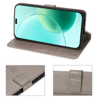Hülle für Honor 400 Lite Handy Tasche Handyhülle Flip Cover Wallet Case Klapphülle in Grau