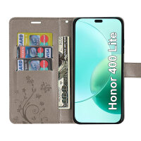 Hülle für Honor 400 Lite Handy Tasche Handyhülle Flip Cover Wallet Case Klapphülle in Grau