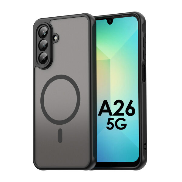 Handyhülle für Samsung Galaxy A26 Matt Case Schutzhülle Kratzfest Passgenau Schwarz