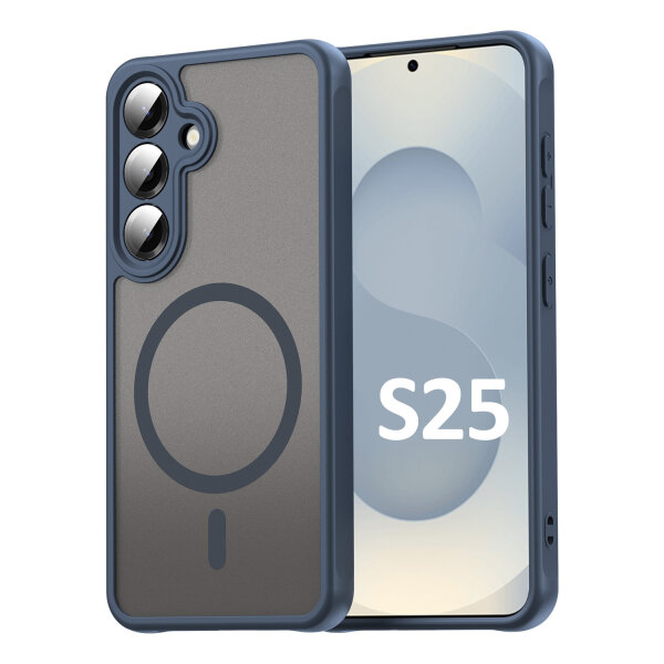 Handyhülle für Samsung Galaxy S25 Matt Case Schutzhülle Kratzfest Passgenau Blau