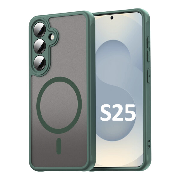Handyhülle für Samsung Galaxy S25 Matt Case Schutzhülle Kratzfest Passgenau Grün