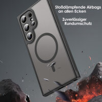 Handyhülle für Samsung Galaxy S24 Ultra Matt Case Schutzhülle Kratzfest Passgenau Schwarz
