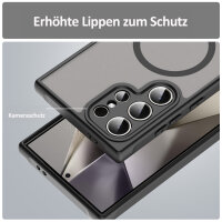 Handyhülle für Samsung Galaxy S24 Ultra Matt Case Schutzhülle Kratzfest Passgenau Schwarz