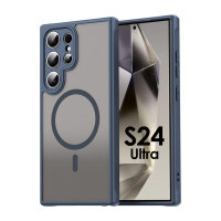 Handyhülle für Samsung Galaxy S24 Ultra Matt Case Schutzhülle Kratzfest Passgenau Blau