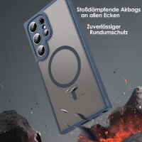Handyhülle für Samsung Galaxy S24 Ultra Matt Case Schutzhülle Kratzfest Passgenau Blau