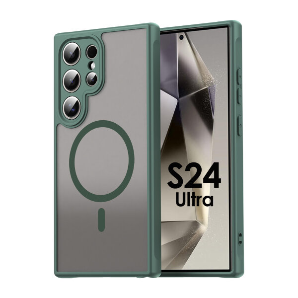 Handyhülle für Samsung Galaxy S24 Ultra Matt Case Schutzhülle Kratzfest Passgenau Grün