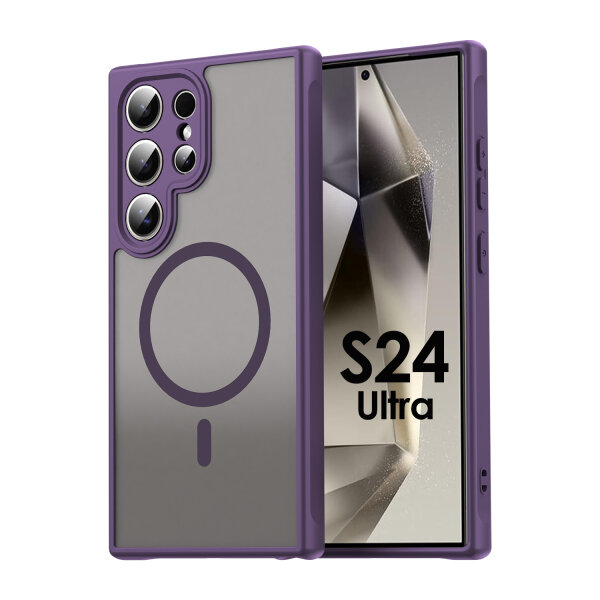 Handyhülle für Samsung Galaxy S24 Ultra Matt Case Schutzhülle Kratzfest Passgenau Lila
