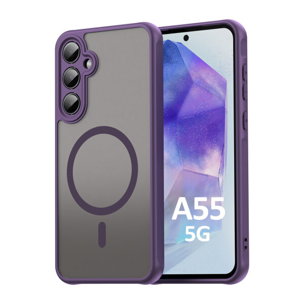 Handyhülle für Samsung Galaxy A55 Matt Case Schutzhülle Kratzfest Passgenau Lila