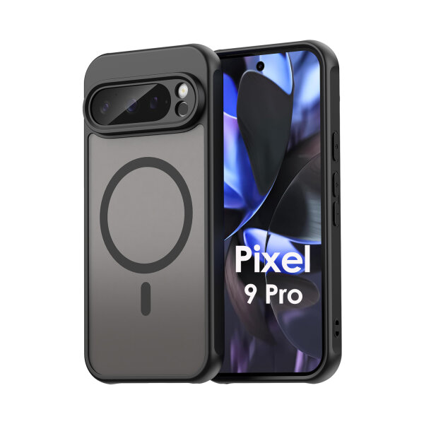 Handyhülle für Google Pixel 9 Pro Matt Case Schutzhülle Kratzfest Passgenau Schwarz