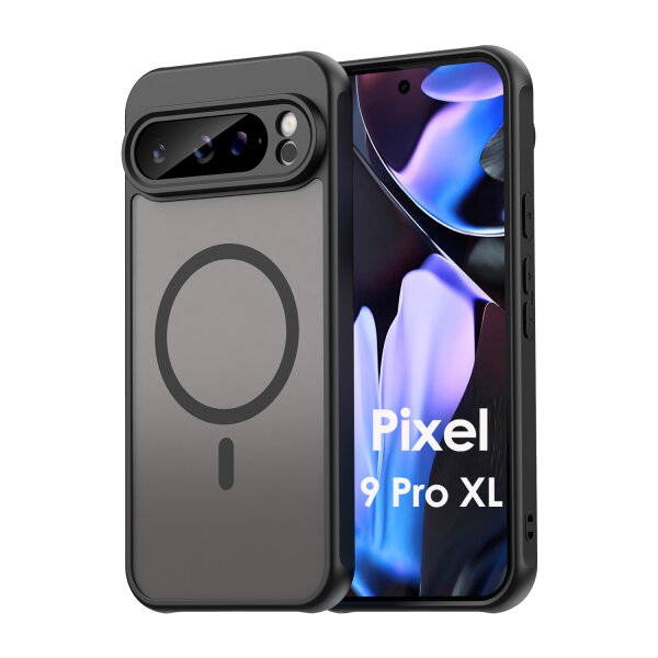 Handyhülle für Google Pixel 9 Pro XL Matt Case Schutzhülle Kratzfest Passgenau Schwarz