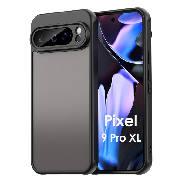Handyhülle für Google Pixel 9 Pro XL Matt Stoßfest Schutzhülle Back cover in Schwarz