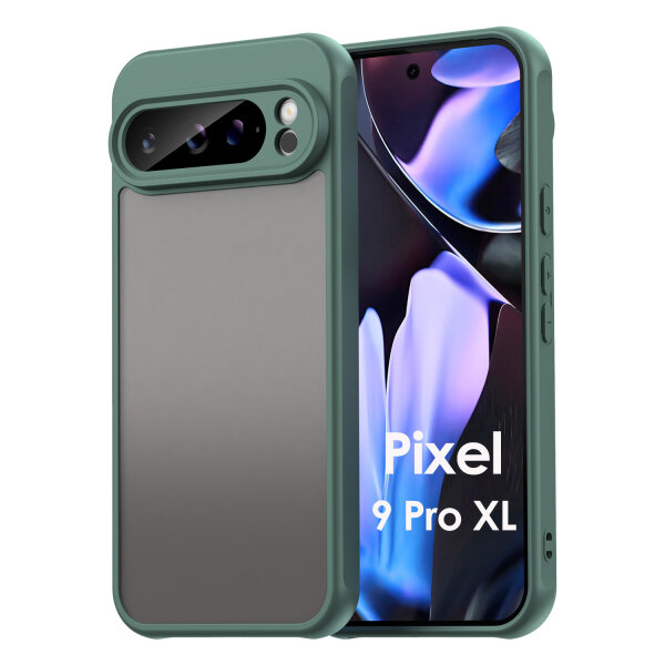 Handyhülle für Google Pixel 9 Pro XL Matt Stoßfest Schutzhülle Back cover in Grün