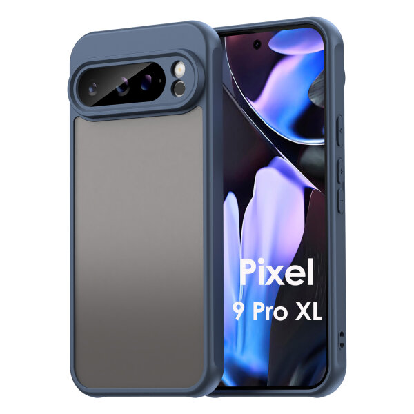 Handyhülle für Google Pixel 9 Pro XL Matt Stoßfest Schutzhülle Back cover in Blau