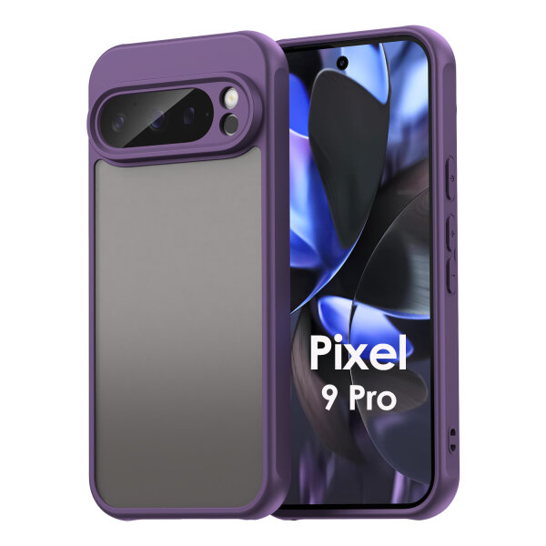 Handyhülle für Google Pixel 9 Pro Matt Stoßfest Schutzhülle Back cover in Lila