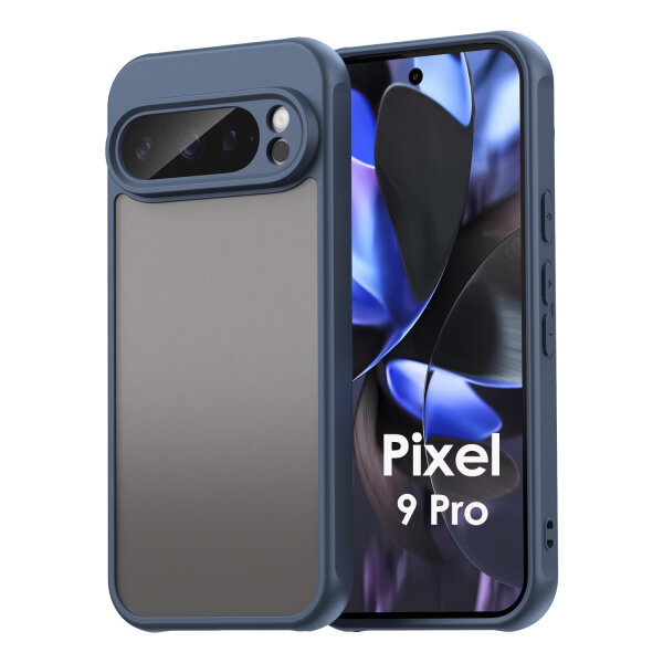 Handyhülle für Google Pixel 9 Pro Matt Stoßfest Schutzhülle Back cover in Blau