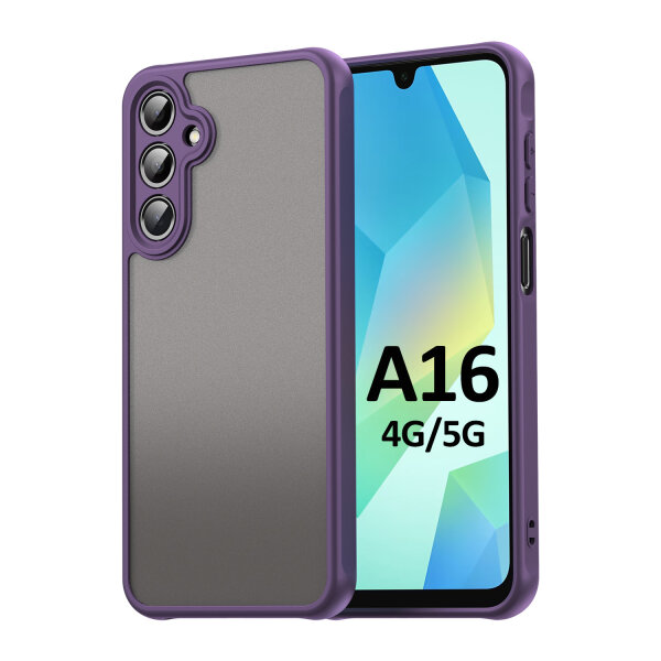 Handyhülle für Samsung Galaxy A16 Matt Stoßfest Schutzhülle Back cover in Lila