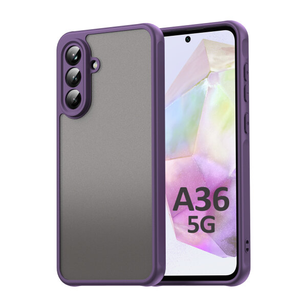 Handyhülle für Samsung Galaxy A36 Matt Stoßfest Schutzhülle Back cover in Lila