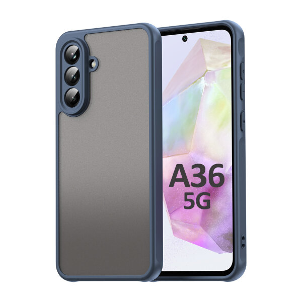 Handyhülle für Samsung Galaxy A36 Matt Stoßfest Schutzhülle Back cover in Blau