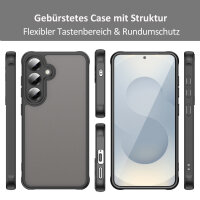 Handyhülle für Samsung Galaxy S24 / Galaxy S25 Matt Stoßfest Schutzhülle Back cover in Schwarz