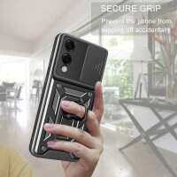 Outdoor Panzer Hülle für Samsung Galaxy S25 Edge mit Kameraschutz Ringhalter in Schwarz
