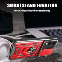 Outdoor Panzer Hülle für Samsung Galaxy S25 Edge mit Kameraschutz Ringhalter in Rot