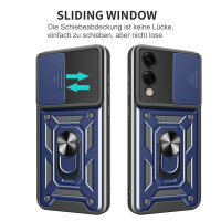 Outdoor Panzer Hülle für Samsung Galaxy S25 Edge mit Kameraschutz Ringhalter in Blau