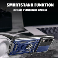 Outdoor Panzer Hülle für Samsung Galaxy S25 Edge mit Kameraschutz Ringhalter in Blau