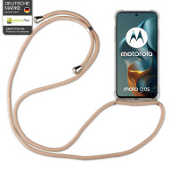 Handykett für Motorola Moto G05 / Moto E15 Hülle mit Kordel Handyhülle mit Band in Beige