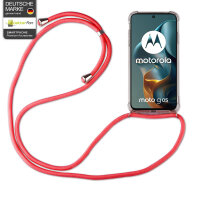 Handykett für Motorola Moto G55 Hülle mit Kordel Handyhülle mit Band in Rot