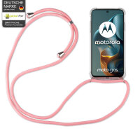 Handykett für Motorola Moto G55 Hülle mit Kordel Handyhülle mit Band in Rosa