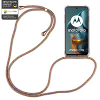 Handykett für Motorola Moto G55 Hülle mit Kordel Handyhülle mit Band in Rainbow