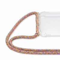 Handykett für Motorola Moto G55 Hülle mit Kordel Handyhülle mit Band in Rainbow