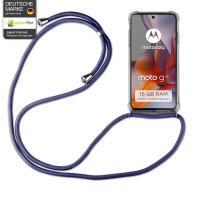Handykett für Motorola Moto G75 Hülle mit Kordel Handyhülle mit Band in Blau