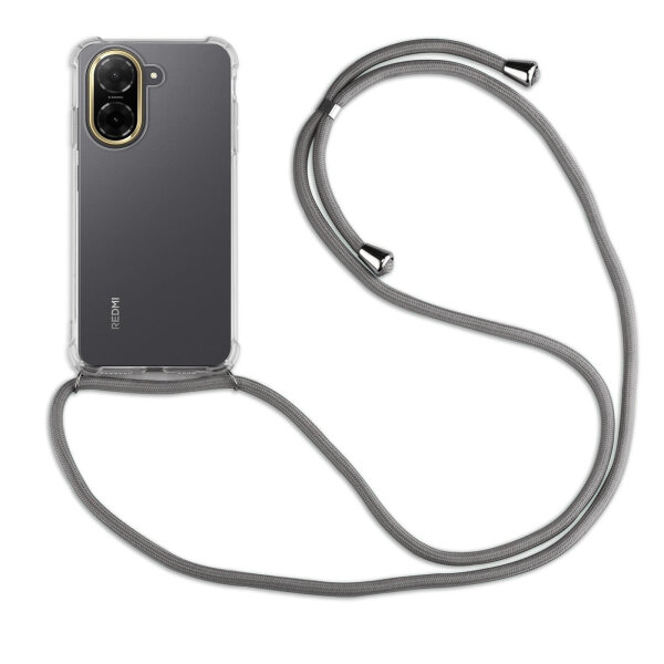 Handykett für Xiaomi Redmi A5 4G (Global 171,7mm ) / Poco C71 4G Hülle mit Kordel Handyhülle mit Band in Grau